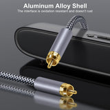 10m-Pure-Copper-RCA-Coaxial-HIFI-Digital-Audio-Cable-SPDIF-Subwoofer-Speaker-Cable(Silver-Gray)