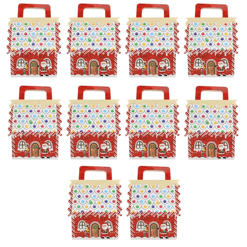 10pcs-Christmas-Candy-Boxes-Kraft-Paper-Christmas-House-Handbag-Candy-Boxes,-Style:-Small-Red-Base