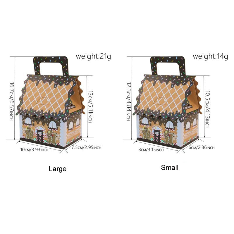 10pcs-Christmas-Candy-Boxes-Kraft-Paper-Christmas-House-Handbag-Candy-Boxes,-Style:-Small-Red-Base