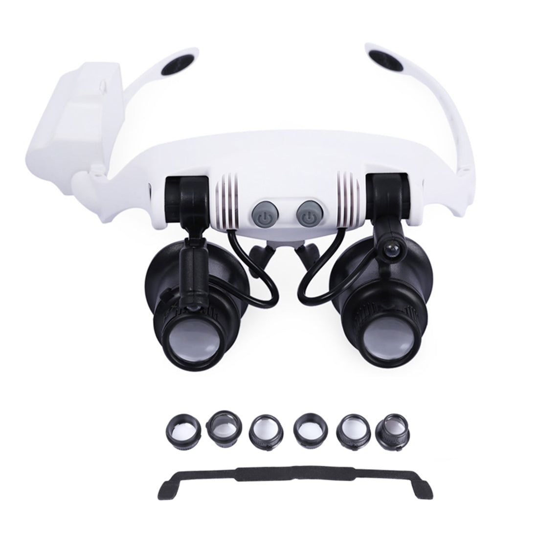 10X-15X-20X-25X-Wearing-Glasses-Eyes-Illuminated-Magnifier-Magnifying-Watch-Repairing-Loupe-With-LED-Light(White)