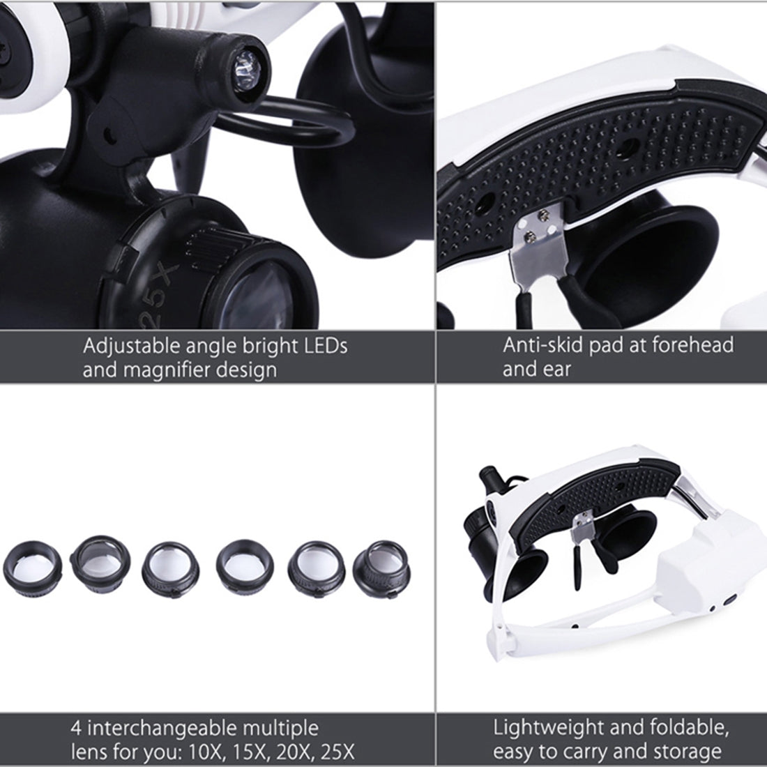 10X-15X-20X-25X-Wearing-Glasses-Eyes-Illuminated-Magnifier-Magnifying-Watch-Repairing-Loupe-With-LED-Light(White)
