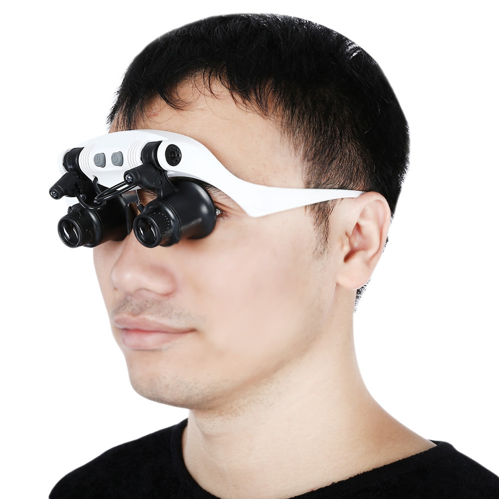 10X-15X-20X-25X-Wearing-Glasses-Eyes-Illuminated-Magnifier-Magnifying-Watch-Repairing-Loupe-With-LED-Light(White)