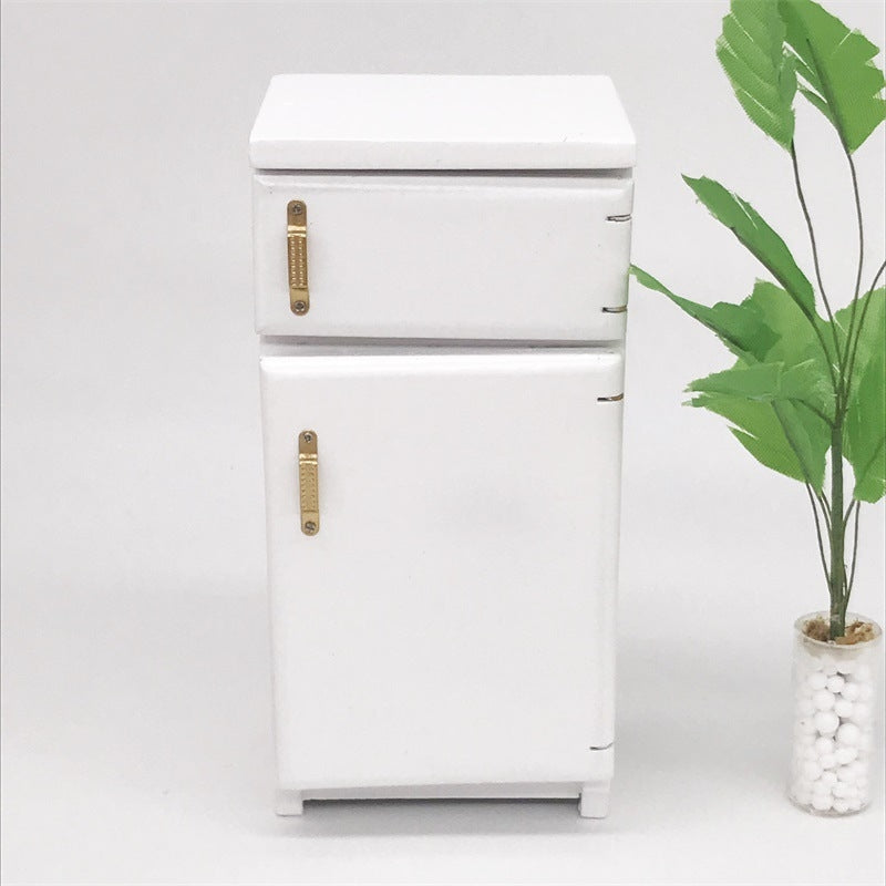 1:12-Doll-House-Mini-Kitchen-Model-Refrigerator(White)