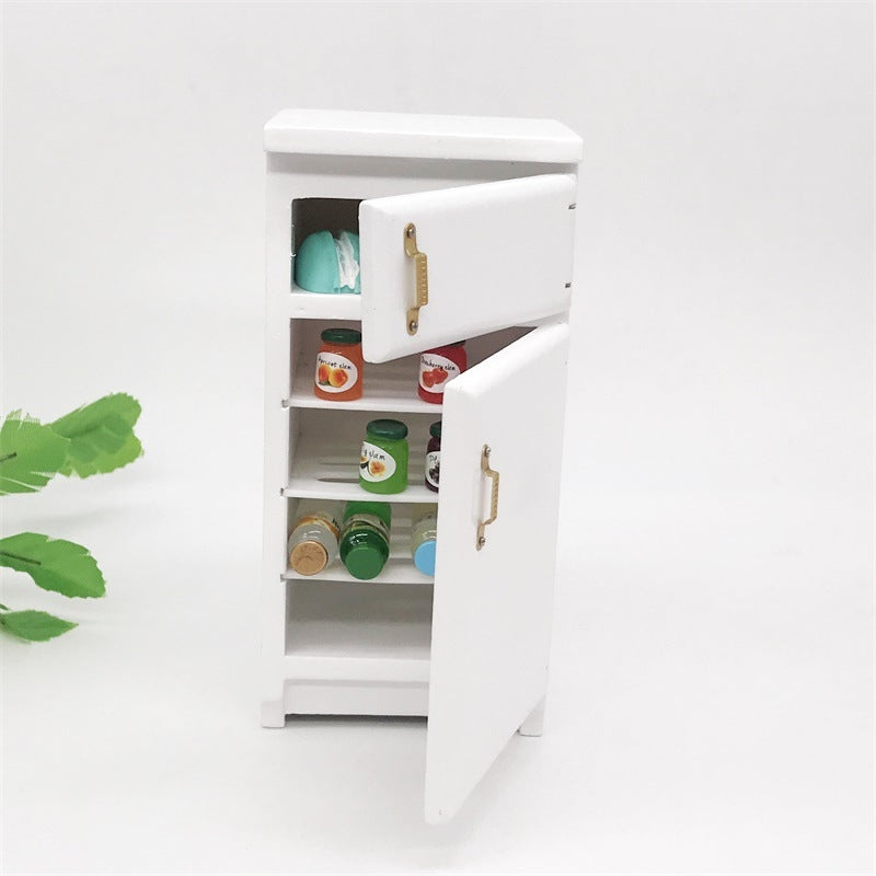 1:12-Doll-House-Mini-Kitchen-Model-Refrigerator(White)