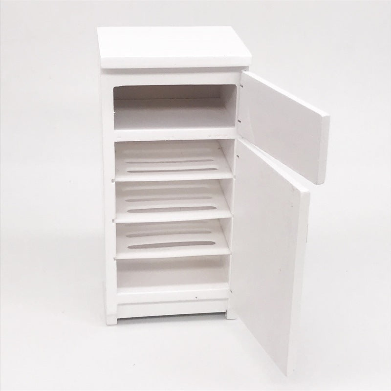 1:12-Doll-House-Mini-Kitchen-Model-Refrigerator(White)