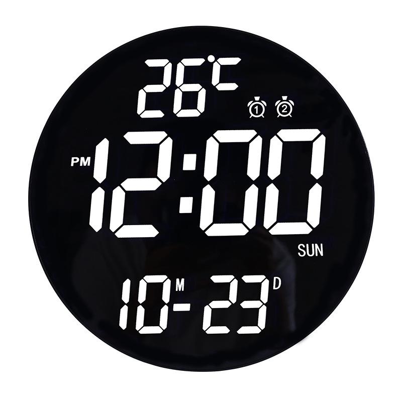 11.6-Inch-White-Light-Wall-Clock-With-Remote-Control-Multi-Functional-Alarm-Clock-Black+Black