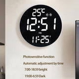 11.6-Inch-White-Light-Wall-Clock-With-Remote-Control-Multi-Functional-Alarm-Clock-Black+Black