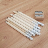12-PCS-Sharpened-Pencil-Round-Writing-Pen-Wooden-Student-Stationery-with-Eraser,-Lead-Hardness:HB(Wood)