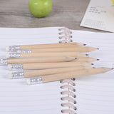 12-PCS-Sharpened-Pencil-Round-Writing-Pen-Wooden-Student-Stationery-with-Eraser,-Lead-Hardness:HB(Wood)