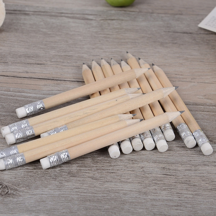 12-PCS-Sharpened-Pencil-Round-Writing-Pen-Wooden-Student-Stationery-with-Eraser,-Lead-Hardness:HB(Wood)