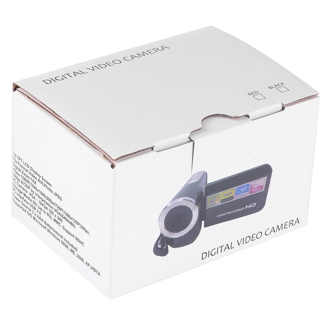 1280x720P-HD-16X-Digital-Zoom-16.0-MP-Digital-Video-Camera-Recorder-with-2.0-inch-LCD-Screen(Black)