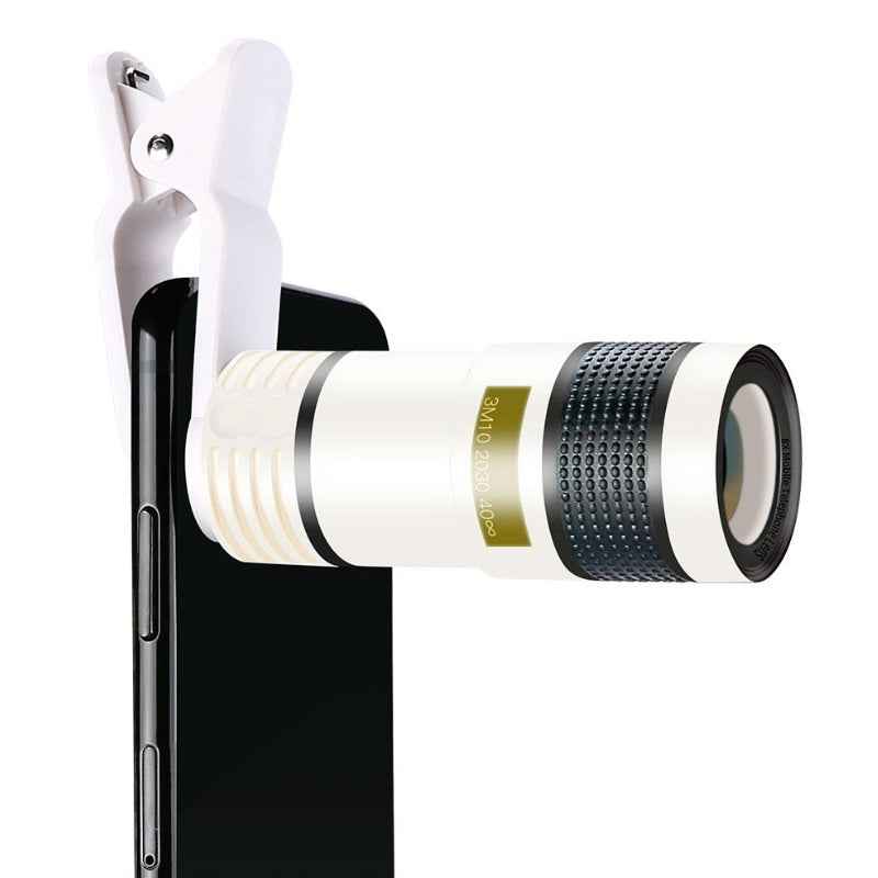 12X-Telephoto-Telescope-Camera-Zoom-Mobile-Phone-External-Lens(White)