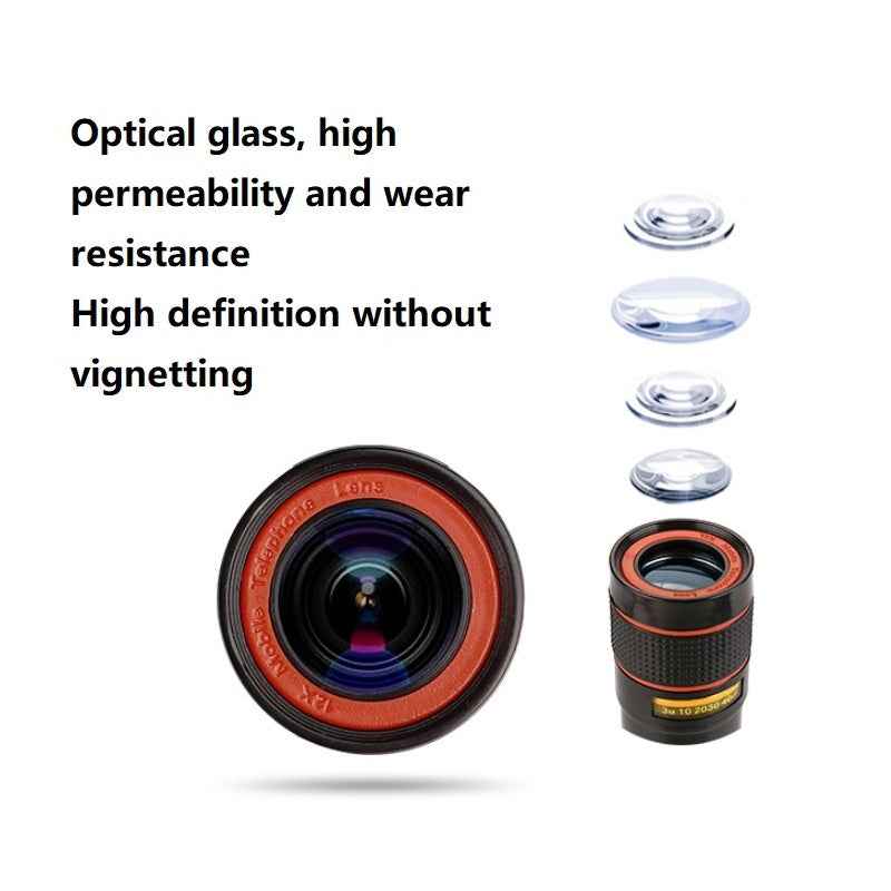 12X-Telephoto-Telescope-Camera-Zoom-Mobile-Phone-External-Lens(White)
