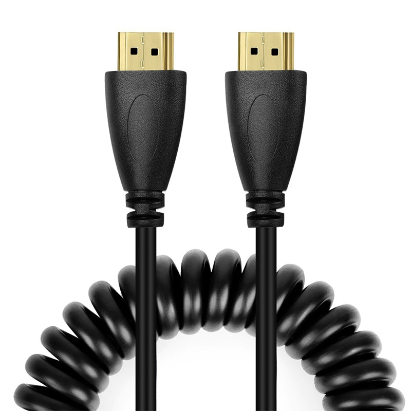 1.4-Version,-Gold-Plated-19-Pin-HDMI-Male-to-HDMI-Male-Coiled-Cable,-Support-3D-/-Ethernet,-Length:-60cm-(can-be-extended-up-to-2m)