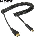 1.4-Version,-Gold-Plated-Mini-HDMI-Male-to-HDMI-Male-Coiled-Cable,-Support-3D-/-Ethernet,-Length:-60cm-(can-be-extended-up-to-2m)