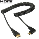 1.4-Version-Gold-Plated-Mini-HDMI-Male-to-HDMI-Male-Coiled-Cable,-Support-3D-/-Ethernet,-Length:-0.6m-2m