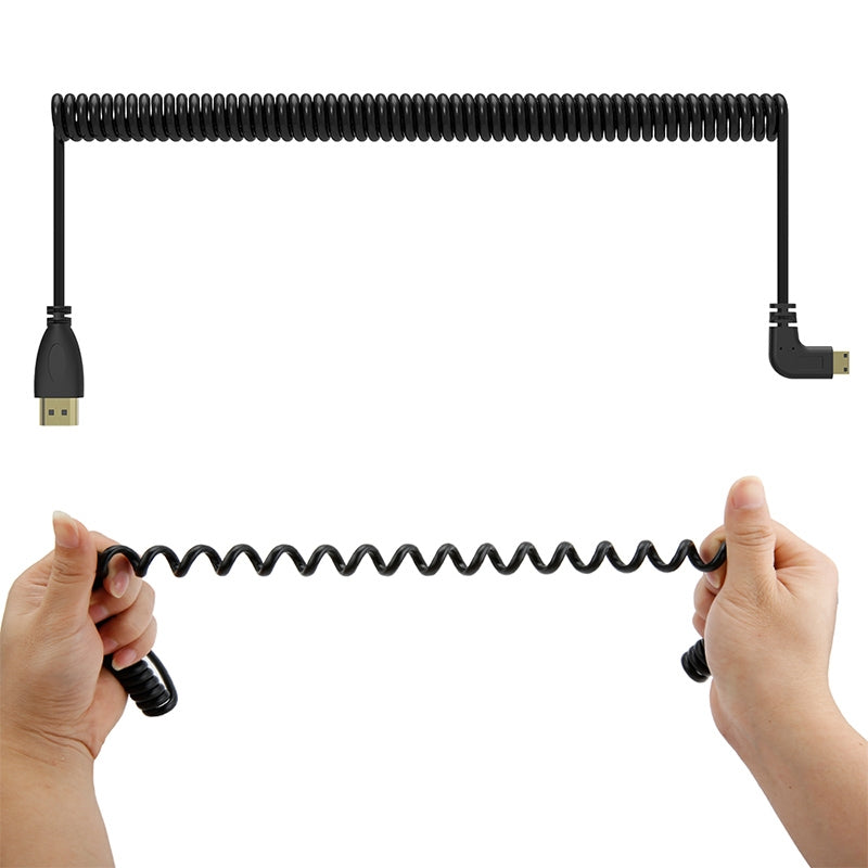1.4-Version-Gold-Plated-Mini-HDMI-Male-to-HDMI-Male-Coiled-Cable,-Support-3D-/-Ethernet,-Length:-0.6m-2m
