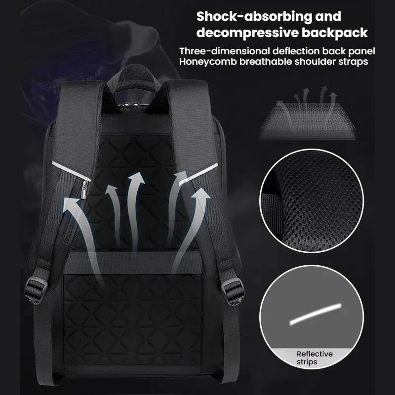 15.6-16.6-Inch-Hard-Shell-Laptop-Backpack-with-USB+Type-C-Charging-Ports-Unisex-Anti-Theft-Business-Travel-Bag-Black