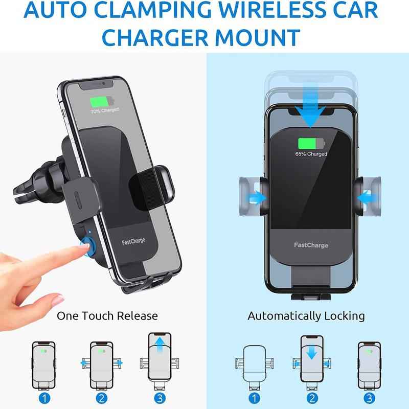 15W-Car-mounted-Smart-Induction-Wireless-Charging-Mobile-Phone-Holder(Suction-Cup-Holder-+-Air-Outlet-Clip)