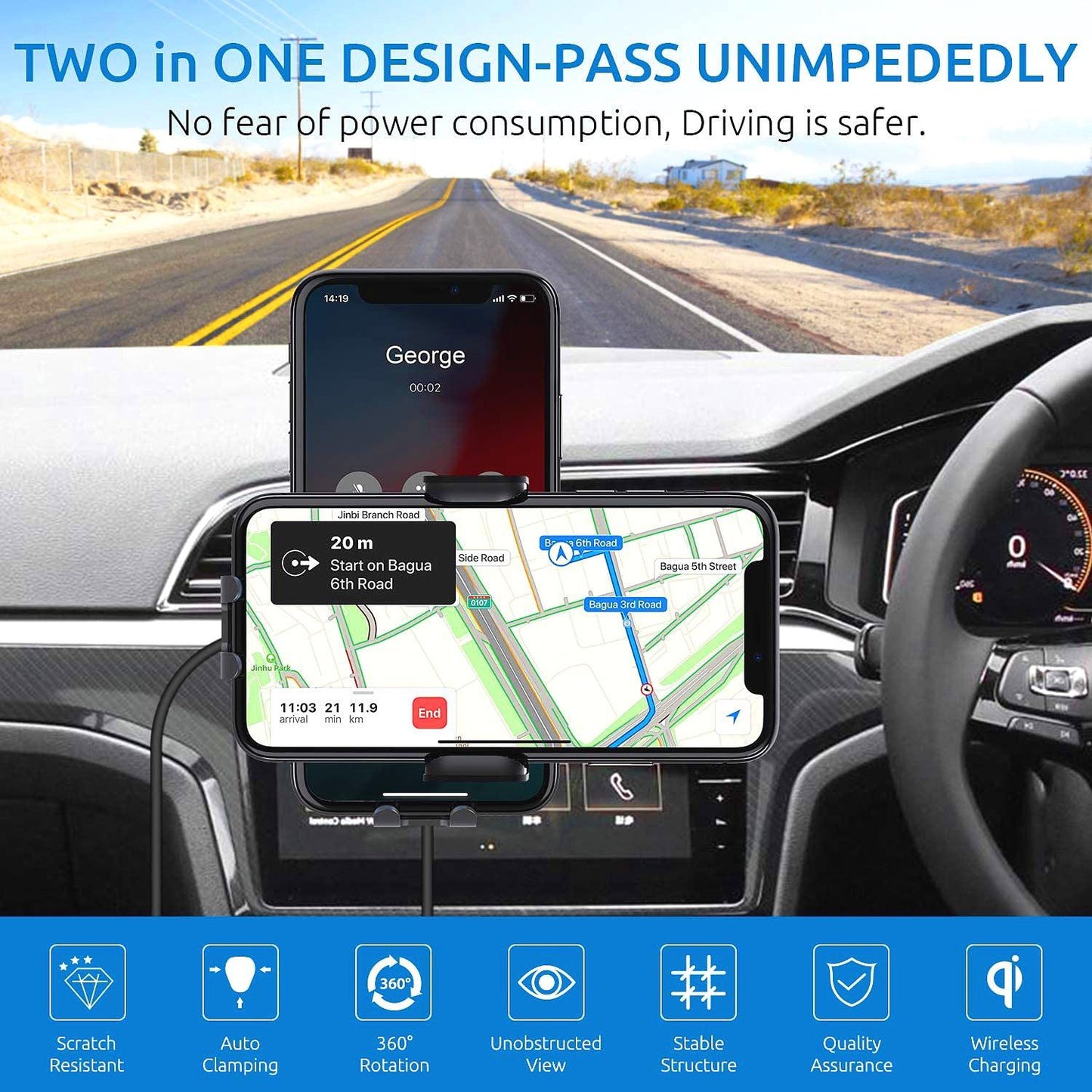 15W-Car-mounted-Smart-Induction-Wireless-Charging-Mobile-Phone-Holder(Suction-Cup-Holder-+-Air-Outlet-Clip)