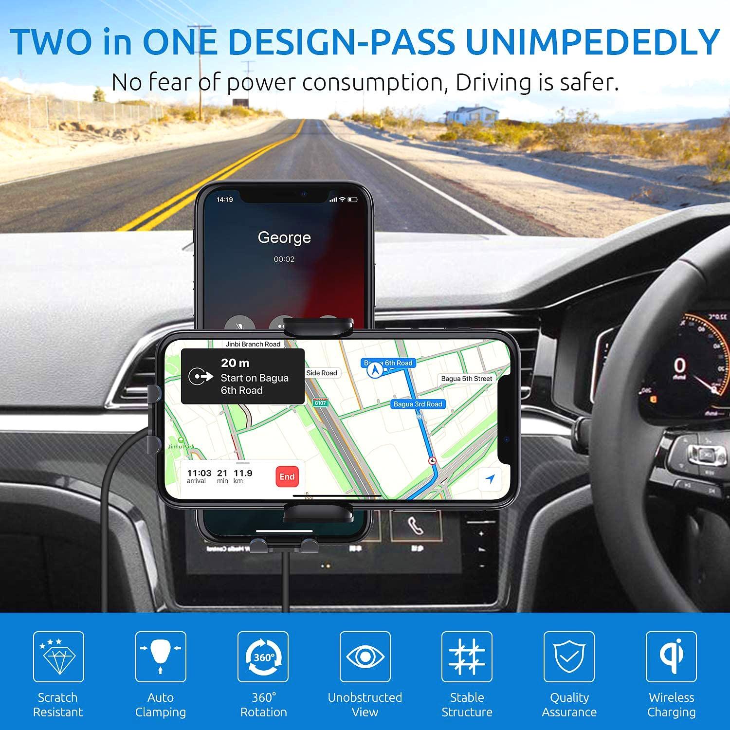 15W-Car-mounted-Smart-Induction-Wireless-Charging-Mobile-Phone-Holder(Suction-Cup-Holder-+-Air-Outlet-Clip)