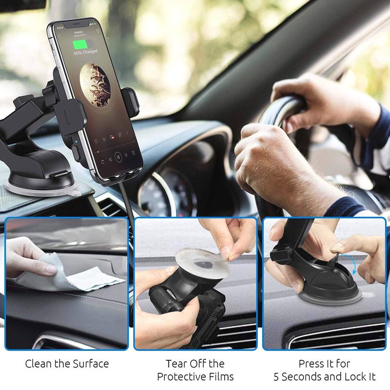 15W-Car-mounted-Smart-Induction-Wireless-Charging-Mobile-Phone-Holder(Suction-Cup-Holder-+-Air-Outlet-Clip)
