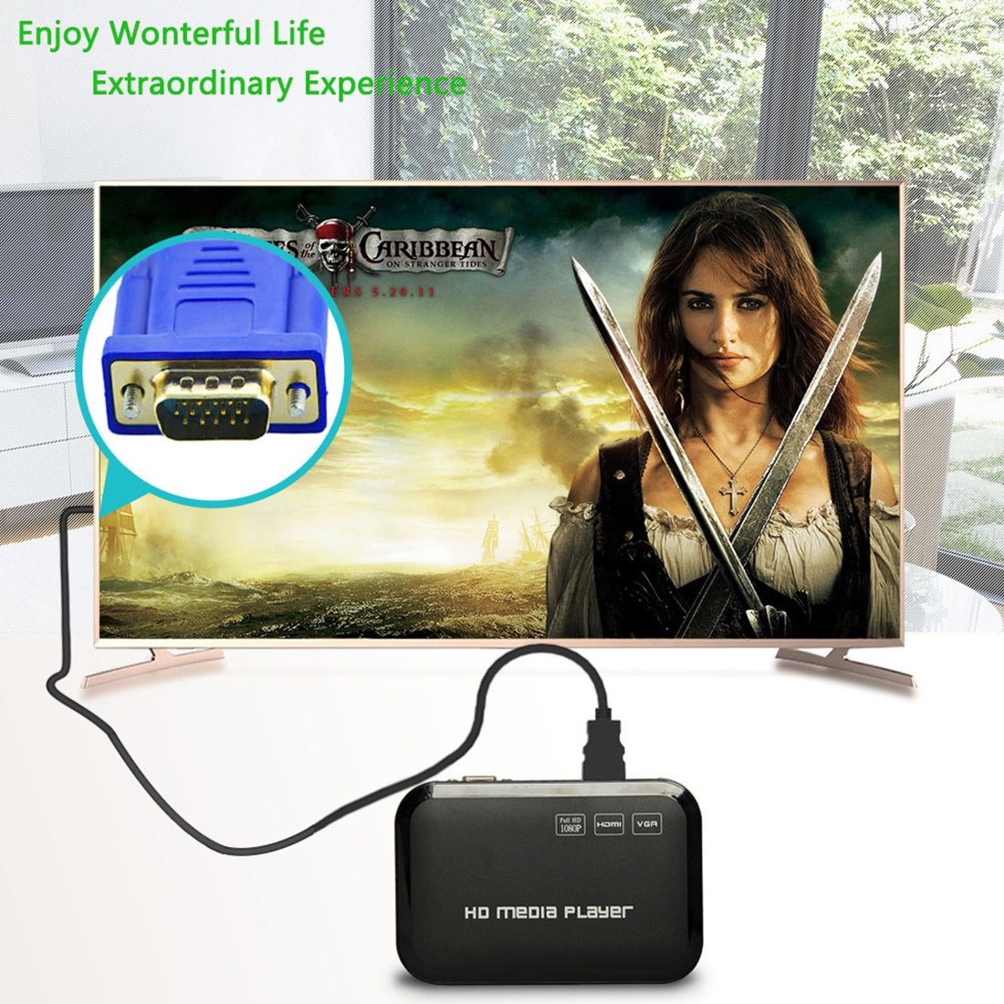 1.8m-HDMI-Male-to-VGA-Male-15PIN-Video-Cable(Black)