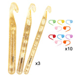18mm+15mm+12mm+10-Pins-Transparent-Bold-Crystal-Crochet-Knitting-Tool-Set