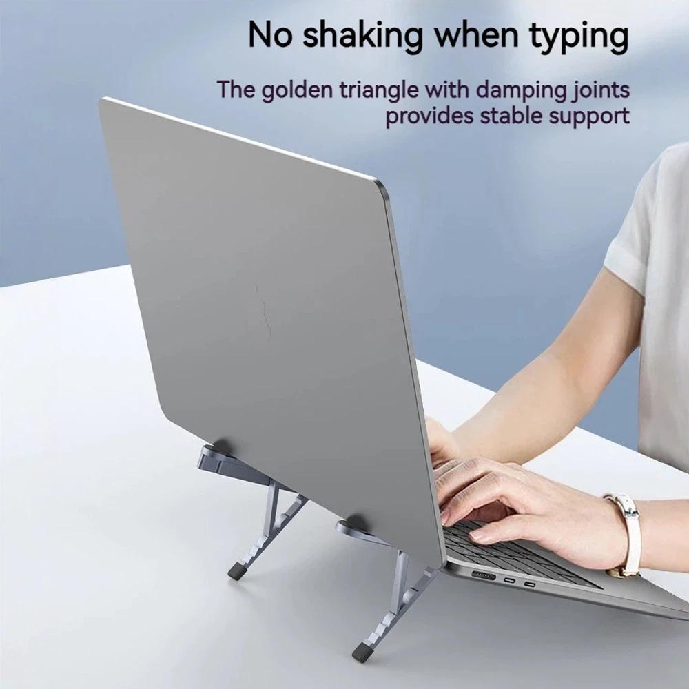 2-in-1-Foldable-Laptop-Stand-with-USB-C-Docking-Station-3x-USB-A-3.0-Ports-&-1x-USB-C-Port(Gray)