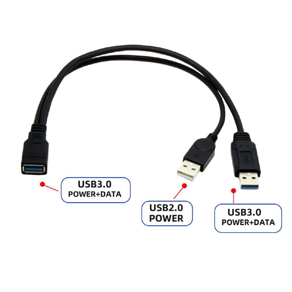 2-in-1-USB-3.0-Female-to-USB-2.0-+-USB-3.0-Male-Cable-for-Computer-/-Laptop,-Length:-29cm