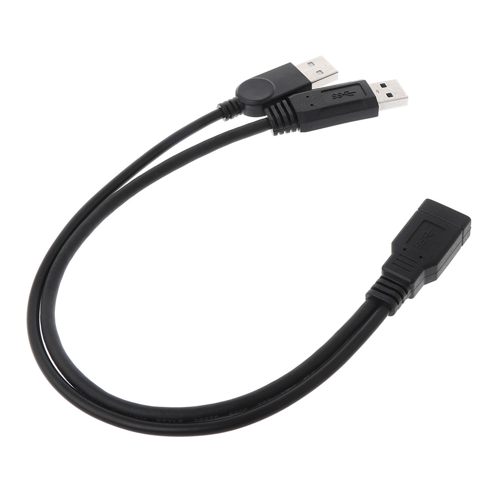 2-in-1-USB-3.0-Female-to-USB-2.0-+-USB-3.0-Male-Cable-for-Computer-/-Laptop,-Length:-29cm