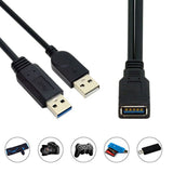 2-in-1-USB-3.0-Female-to-USB-2.0-+-USB-3.0-Male-Cable-for-Computer-/-Laptop,-Length:-29cm