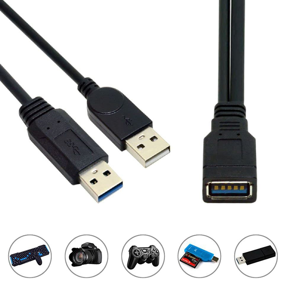 2-in-1-USB-3.0-Female-to-USB-2.0-+-USB-3.0-Male-Cable-for-Computer-/-Laptop,-Length:-29cm