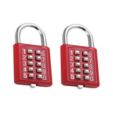 2-PCS-10-Bit-Button-Password-Lock-Cabinet-Door-Tool-Box-Button-Padlock(Red)
