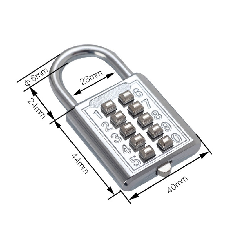 2-PCS-10-Bit-Button-Password-Lock-Cabinet-Door-Tool-Box-Button-Padlock(Red)