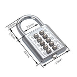 2-PCS-10-Bit-Button-Password-Lock-Cabinet-Door-Tool-Box-Button-Padlock(Red)