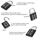 2-PCS-10-Bit-Button-Password-Lock-Cabinet-Door-Tool-Box-Button-Padlock(Red)