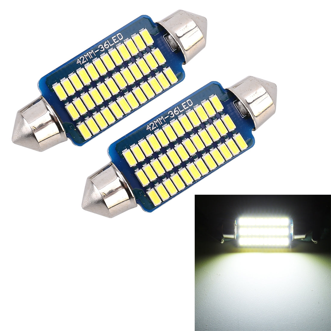 2-PCS-41mm-DC12V-/-1.5W-/-6000K-/-100LM-36LEDs-SMD-3014-Car-License-Plate-Light-/-Dome-Light,-with-Decoder