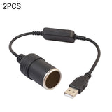 2-PCS-Car-USB-to-Cigarette-Lighter-Socket-5V-to-12V-Boost-Power-Adapter-Cable,-Model:-35cm