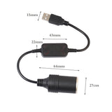 2-PCS-Car-USB-to-Cigarette-Lighter-Socket-5V-to-12V-Boost-Power-Adapter-Cable,-Model:-35cm