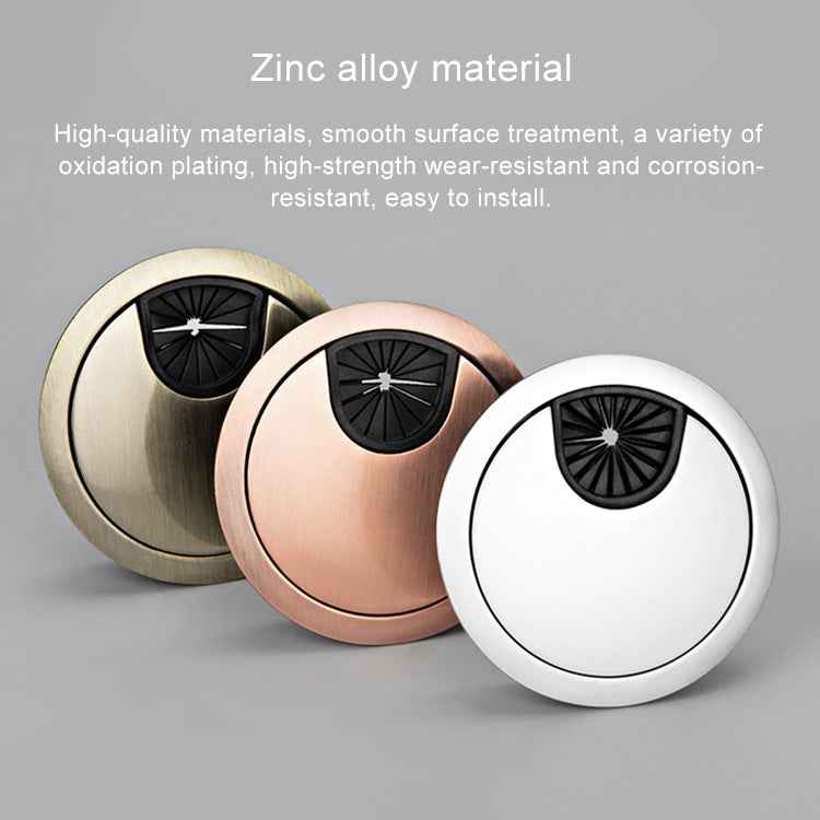 2-PCS-Desk-Computer-Desktop-Zinc-Alloy-Round-Threading-Box-Hole-Cover,-Hole-Diameter:-50mm-(Red-Bronze)