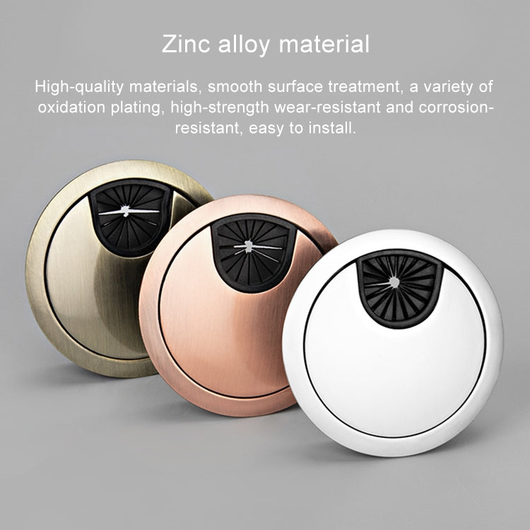 2-PCS-Desk-Computer-Desktop-Zinc-Alloy-Round-Threading-Box-Hole-Cover,-Hole-Diameter:-50mm-(Red-Bronze)