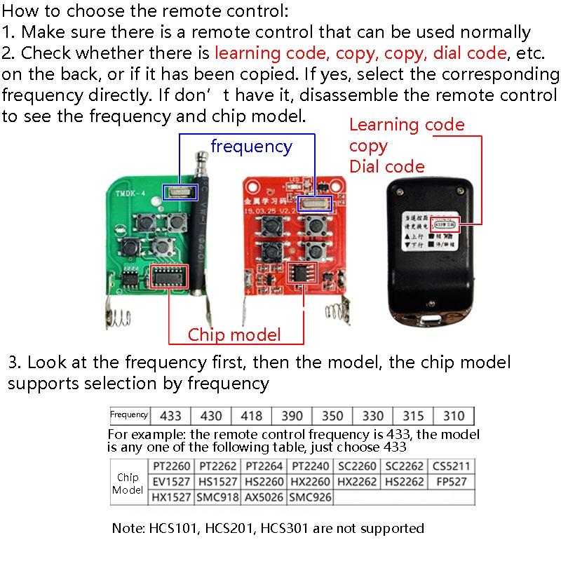 2-PCS-Electric-Roller-Shutter-Waterproof-Copy-Universal-Remote-Controller-Garage-Door-Remote-Control-Key(433MHz)
