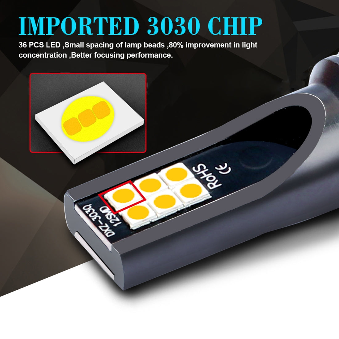 2-PCS-H11-/-H8-DC12V-24V-/-12W-/-3000K-/-800LM-12LEDs-SMD-3030-Car-LED-Fog-Light-(Yellow-Light)