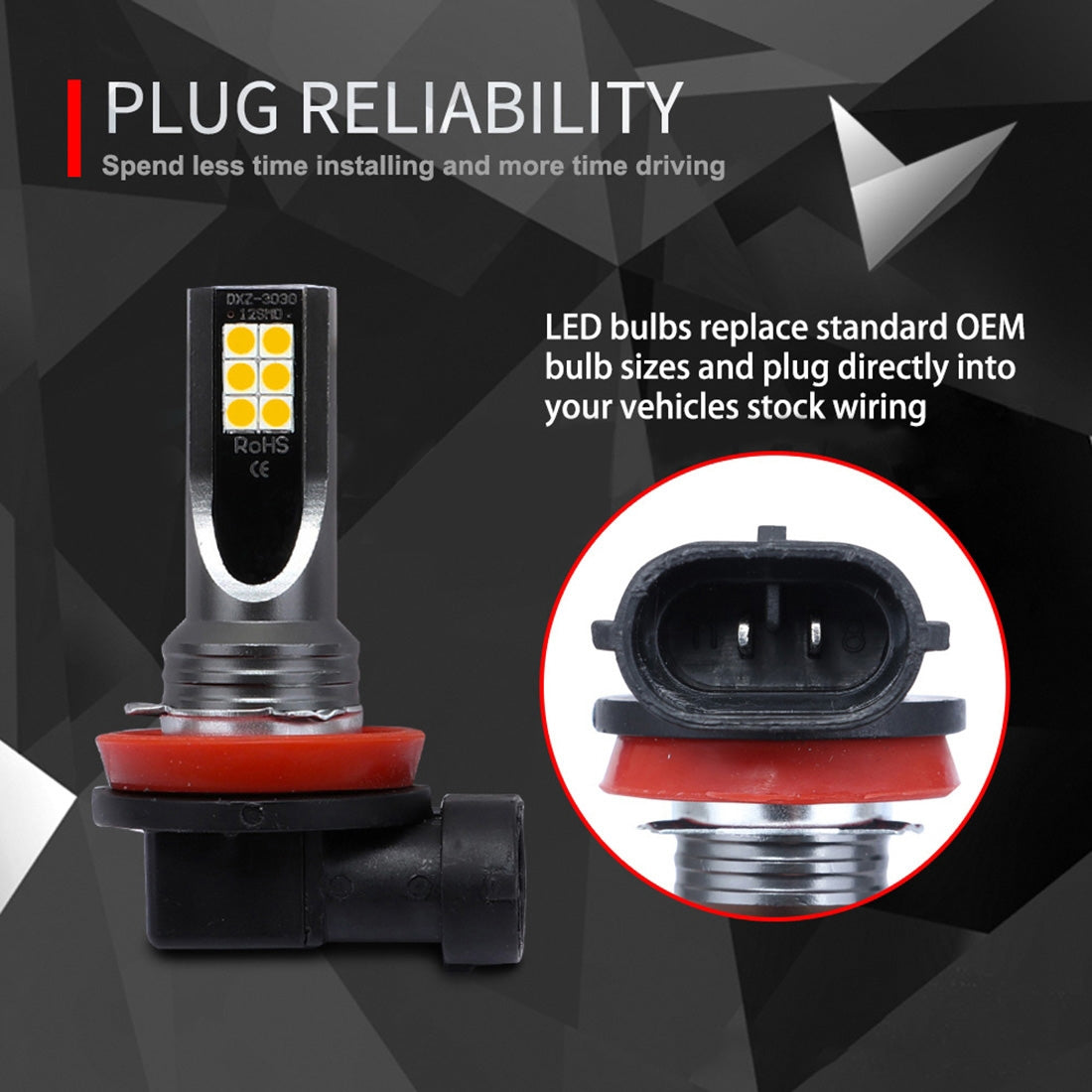 2-PCS-H11-/-H8-DC12V-24V-/-12W-/-3000K-/-800LM-12LEDs-SMD-3030-Car-LED-Fog-Light-(Yellow-Light)