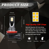 2-PCS-H11-/-H8-DC12V-24V-/-12W-/-3000K-/-800LM-12LEDs-SMD-3030-Car-LED-Fog-Light-(Yellow-Light)