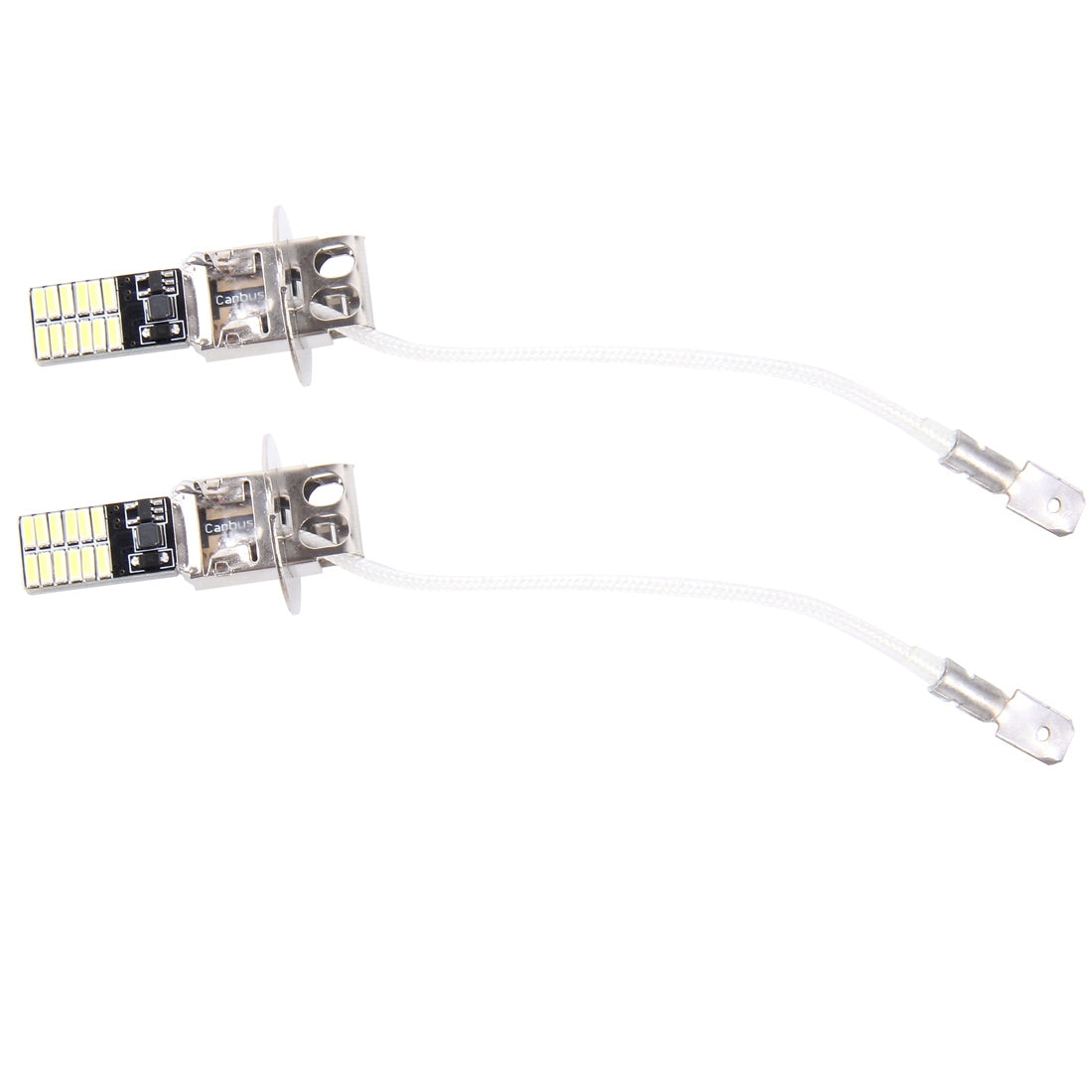 2-PCS-H3-4.8W-720LM-6500K-White-Light-24-LED-SMD-4014-Error-Free-Canbus-Car-Clearance-Lights-Lamp,-DC-12V