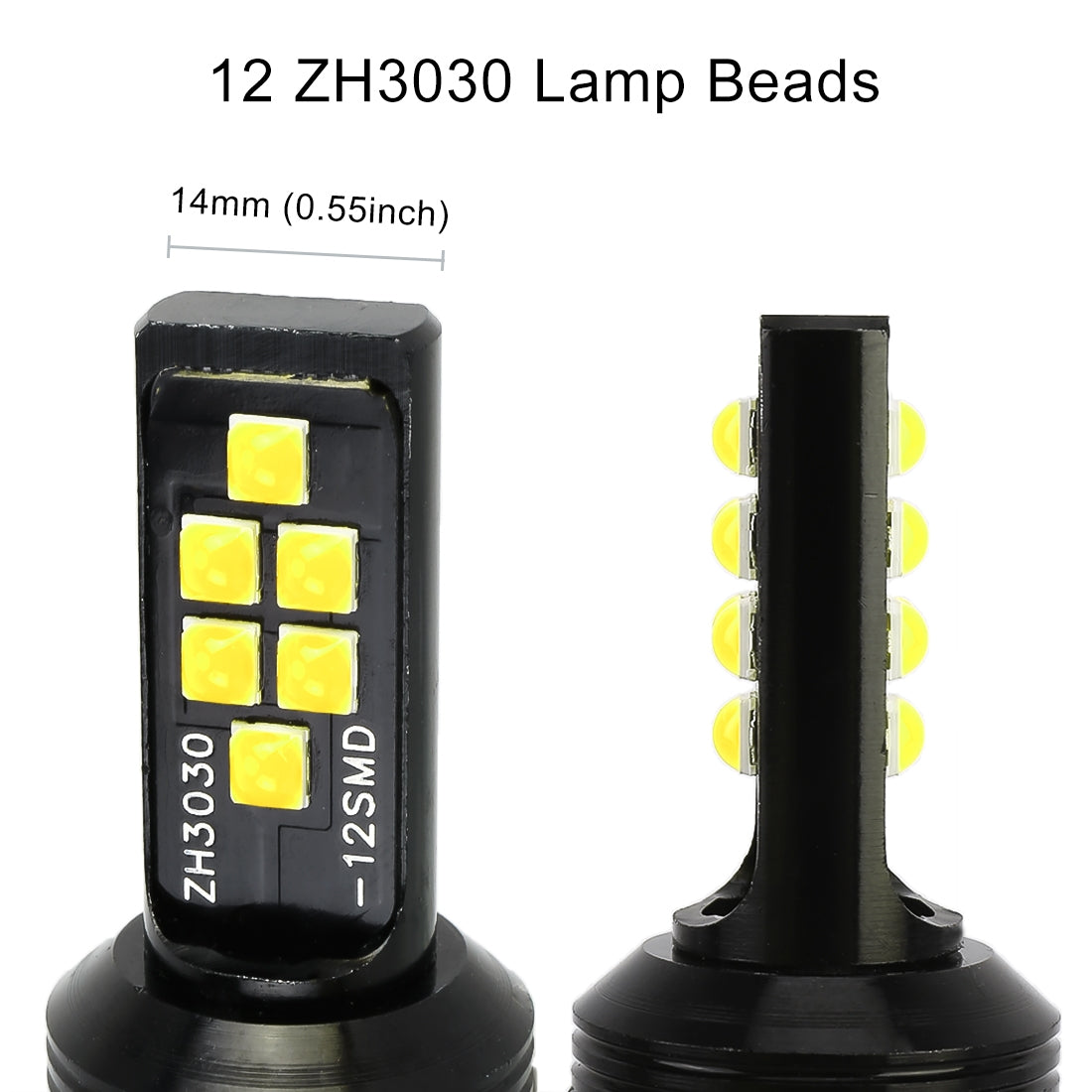 2-PCS-H4-DC9-16V-/-3.5W(H)-1.1W(L)-/-6000K-/-320LM-Car-Auto-Fog-Light-12LEDs-SMD-ZH3030-Lamps,-with-Constant-Current-(White-Light)