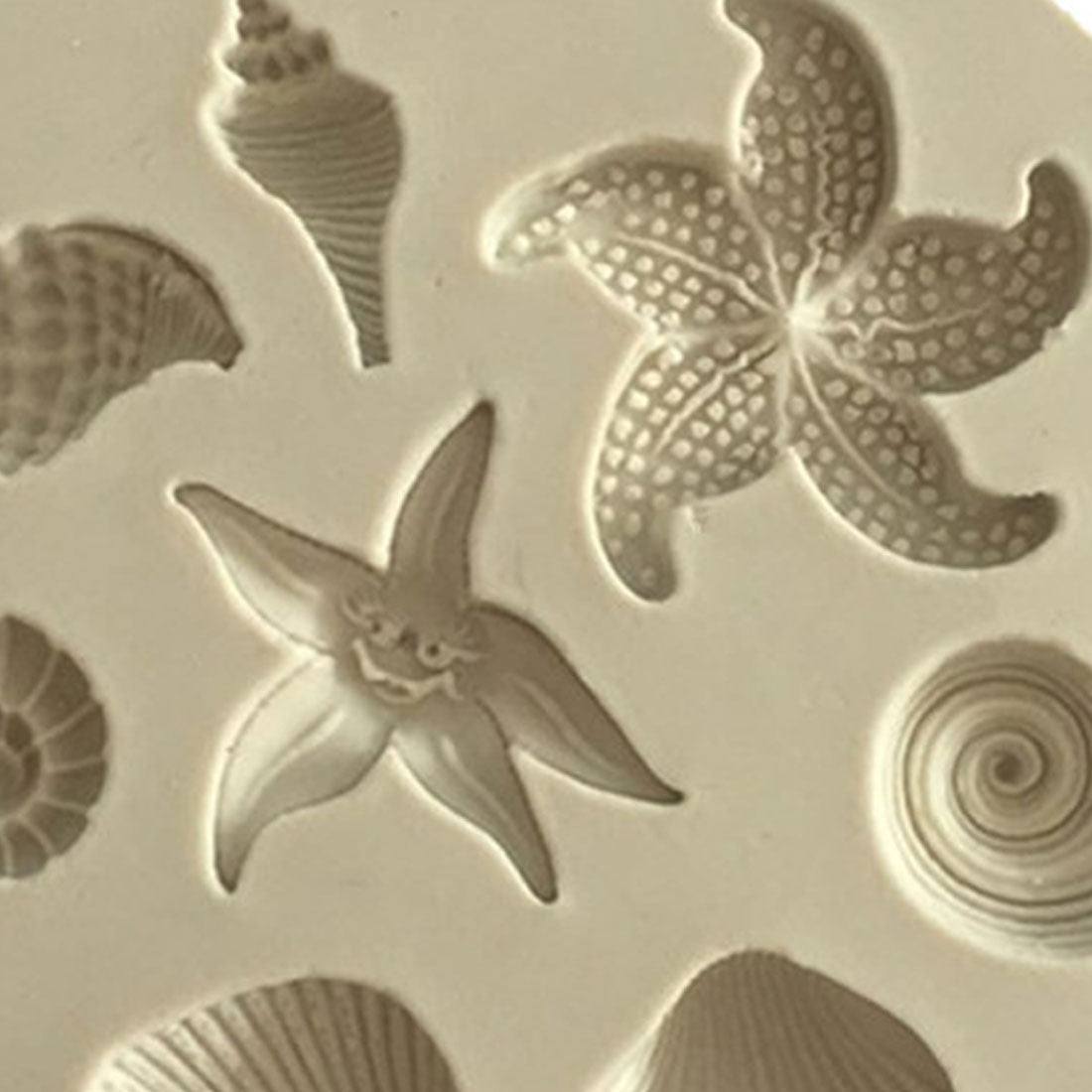 2-PCS-Marine-Element-Mould-Sea-Star-Conch-Shell-Model-Silicone-Cake-Fondant-Tool(Gray)