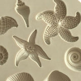2-PCS-Marine-Element-Mould-Sea-Star-Conch-Shell-Model-Silicone-Cake-Fondant-Tool(Gray)